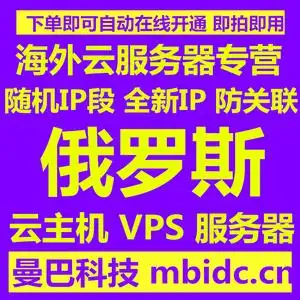 俄罗斯vps亚马逊海购ebay全新ip静态无关联固定外虚拟机云主机cn2