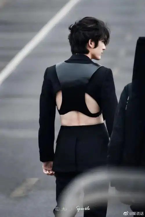 张新成深v露背黑西装造型##张新成海边真空氛围感大片