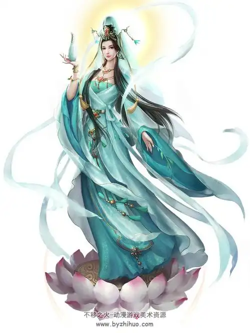 古装女性游戏角色原画设定 含png免扣素材分享