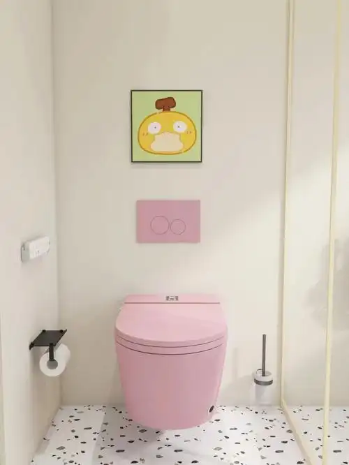 惊呆了居然会有粉红色的马桶还是壁挂式的