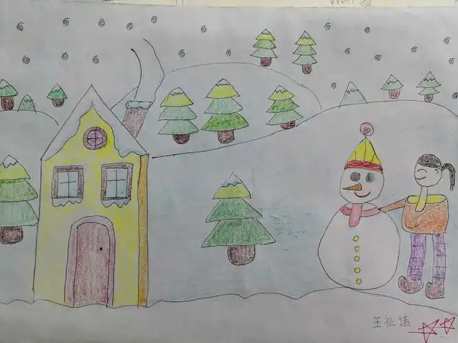 冬之趣一一徐师一附小一(1)班绘画作品展2019.1.14