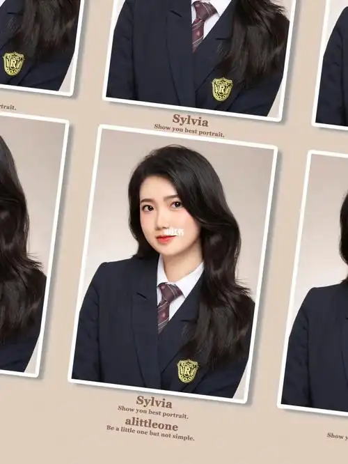 广州韩式女高校服证件照