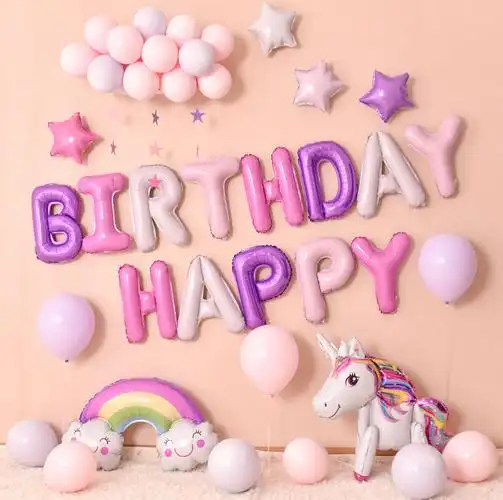 女童生日布置家庭周岁派对装饰主题背景儿童气球
