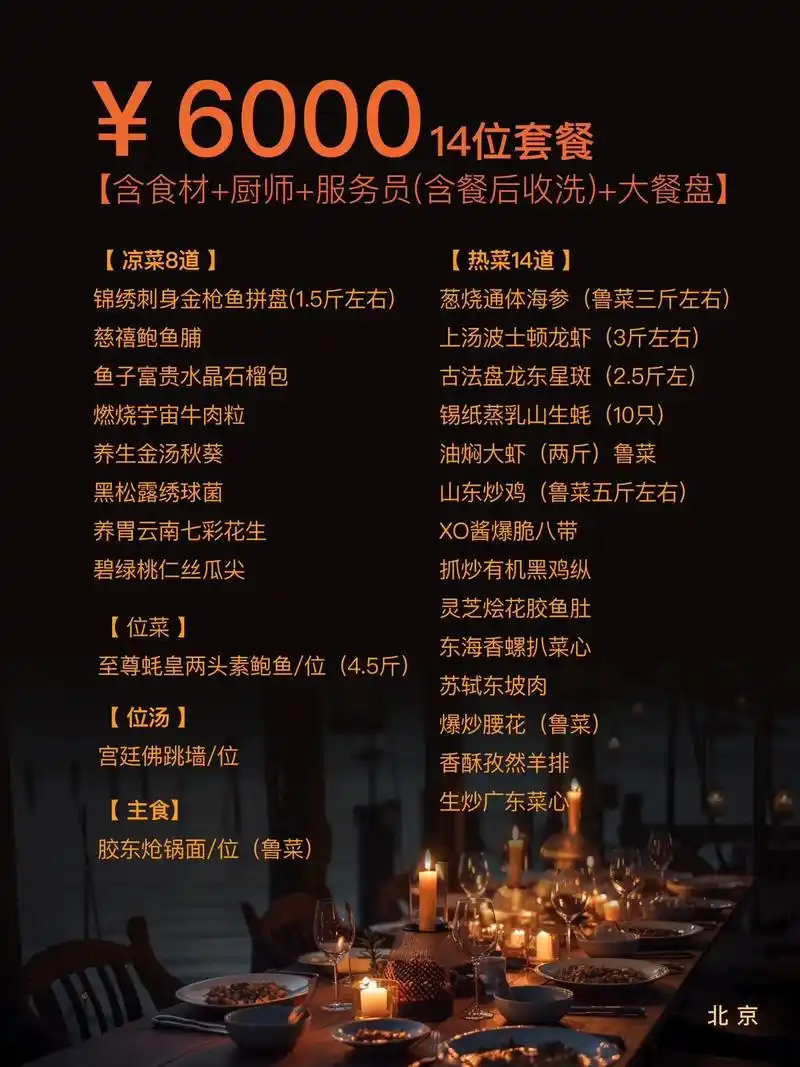 厨师上门做饭,14位6000元套餐菜单.【51厨师】提供全国 - 抖音