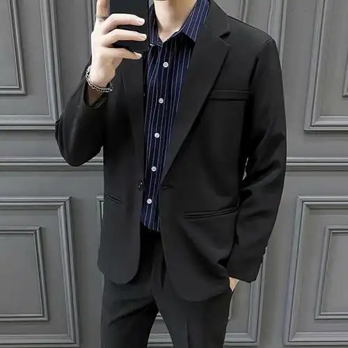 热销青少年西装男修身韩版帅气