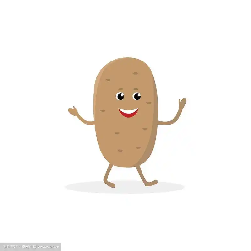 土豆卡通人物孤立在白色