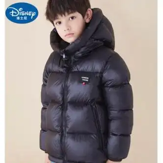 迪士尼儿童羽绒服新款羽绒服男童女童短款宝宝羽绒服加厚韩版面包服