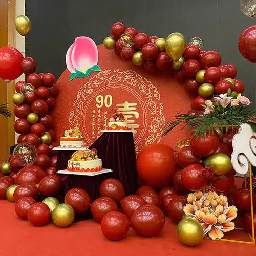 60岁70岁80岁爸爸妈妈爷爷奶奶领导老人长辈生日宴寿宴酒店包厢气球