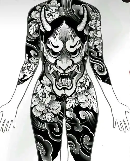 满背般若纹身手稿分享