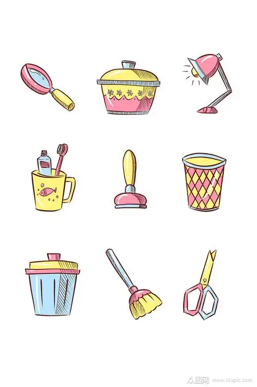 卡通简笔画生活用品