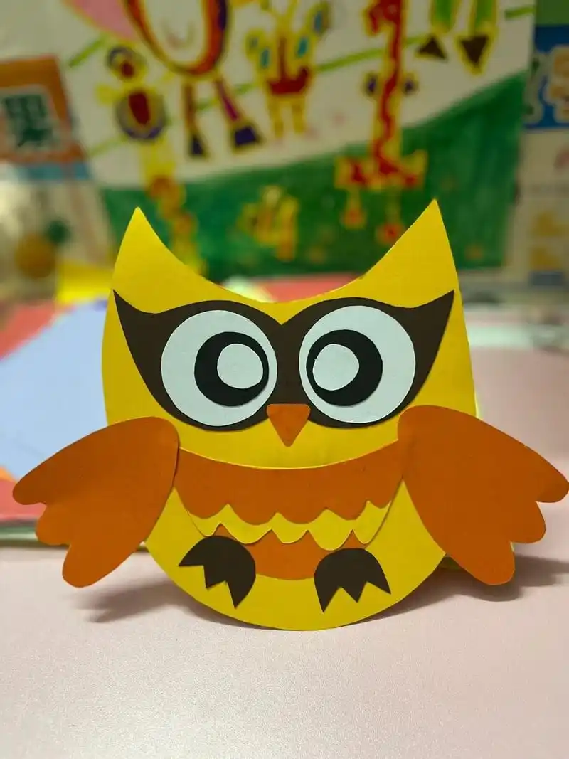 卡纸手工制作|小动物猫头鹰头套