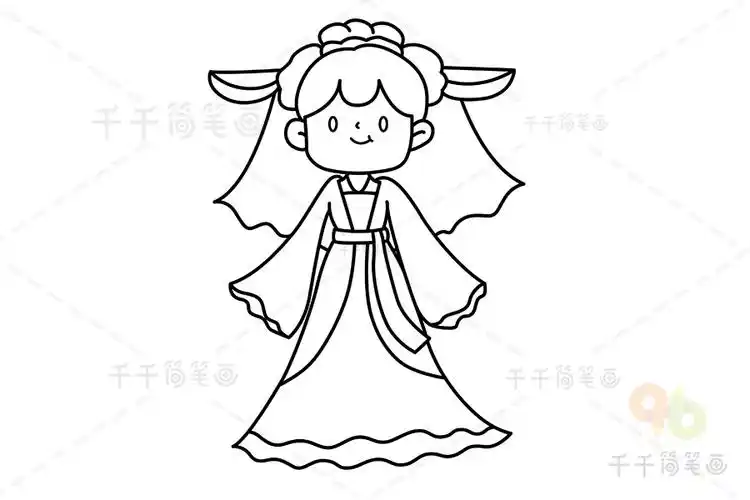 儿童画古代公主简笔画