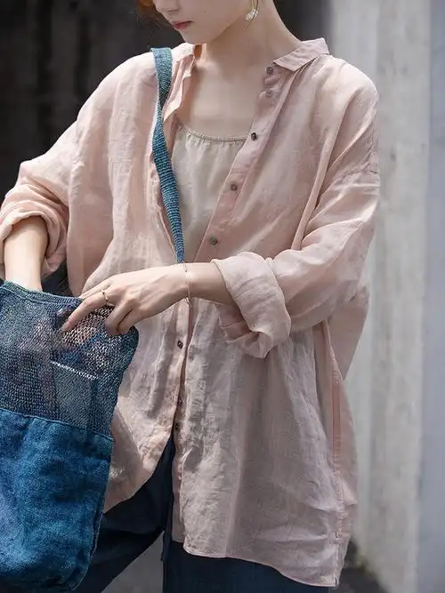 ootd无论怎么搭配都好看得很苎麻衬衫