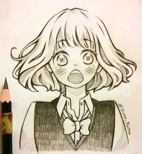 【铅笔线稿】超好看的漫画人物黑白线稿 新手入门临摹_腾讯新闻