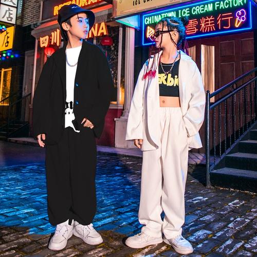 儿童爵士舞服装帅气西服街舞演出服套装女孩定制hiphop走秀舞台潮