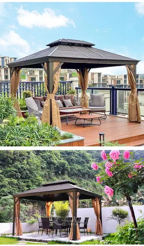 户外凉亭户外凉亭庭院铝合金帐篷花园室外露台遮阳棚别墅楼顶阳光房四