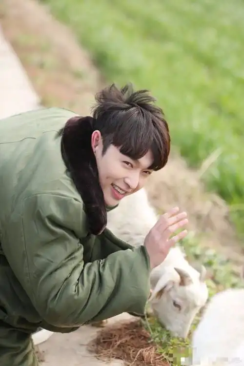 小绵羊张艺兴与羊共处戏精附体学羊啃草