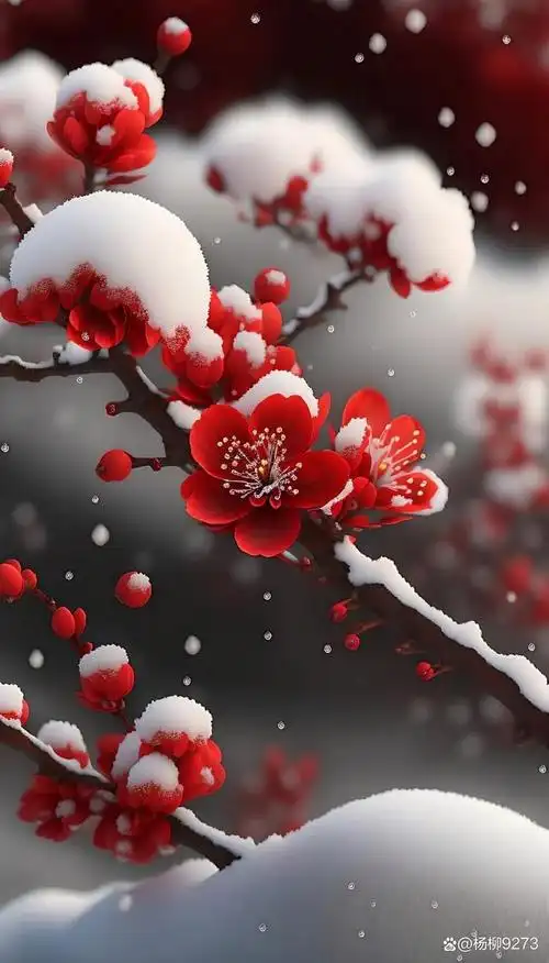 在一个飘雪的冬日,我独自踏着雪花,寻找那缕独特的梅花香气.