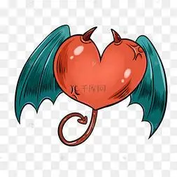 复古爱心翅膀小恶魔爱心