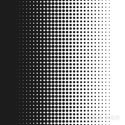 点缀背景矢量图中,白色和黑色的半色调渐变无缝