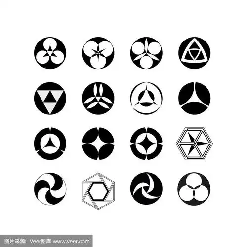 一组符号,几何图案,圆,矢量10
