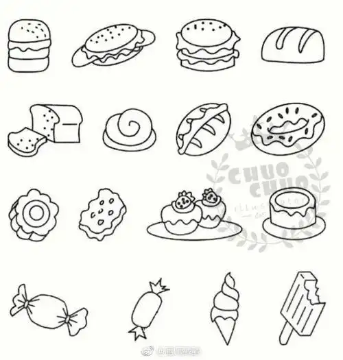简笔画食物简笔画食物图片可爱