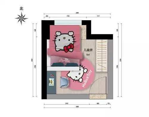 户型图空间解决方案1今天,小编跟大家分享几个小户型儿童房的设计案例