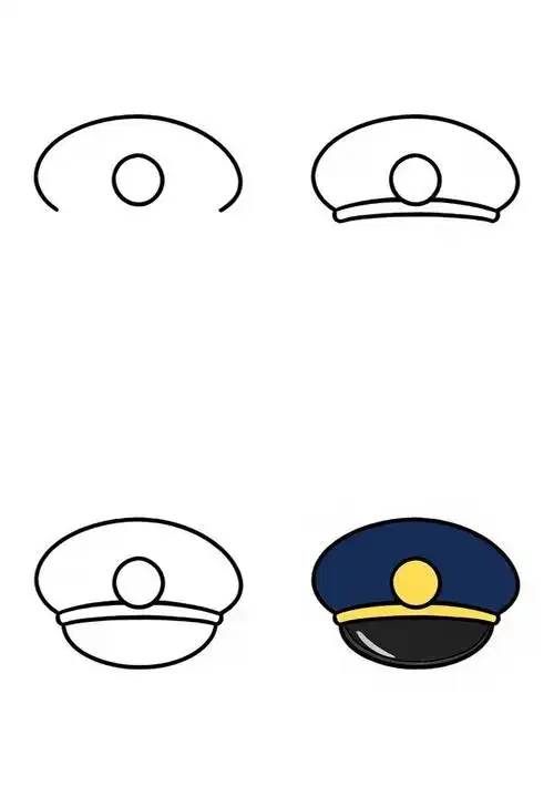 🎨警察帽简笔画👮‍♂️