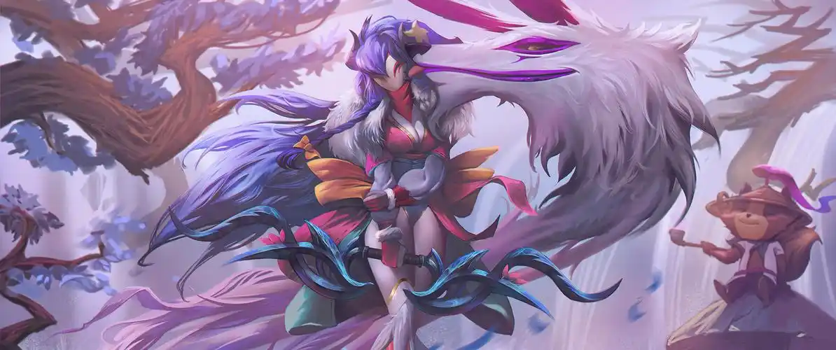 lol英雄联盟永猎双子灵魂莲华千珏同人3440x1440游戏壁纸