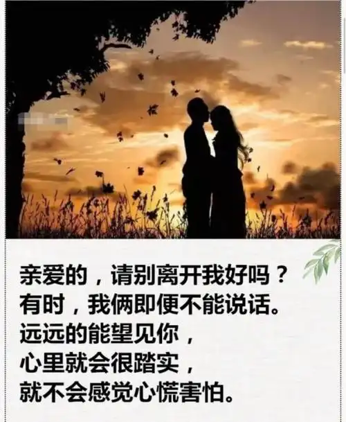 亲爱的,不要离开我!亲爱的,我不能没有你