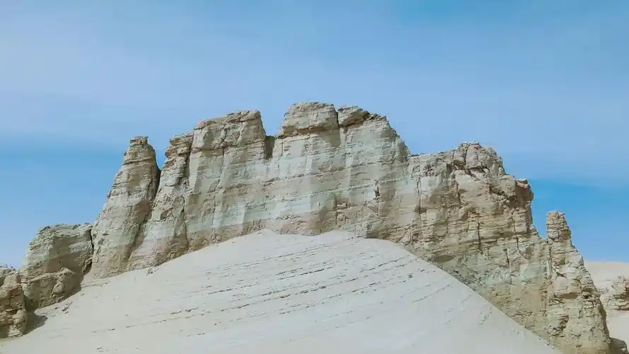 各种姿态的土塔土堡林立在柴达木盆地戈壁大漠中,形态各异的雅丹群.