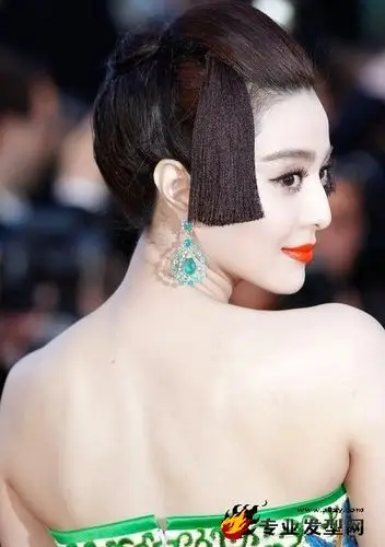 明星发型图片范爷瓷裙战戛纳复古发型震动世界分享范冰冰戛纳电影节