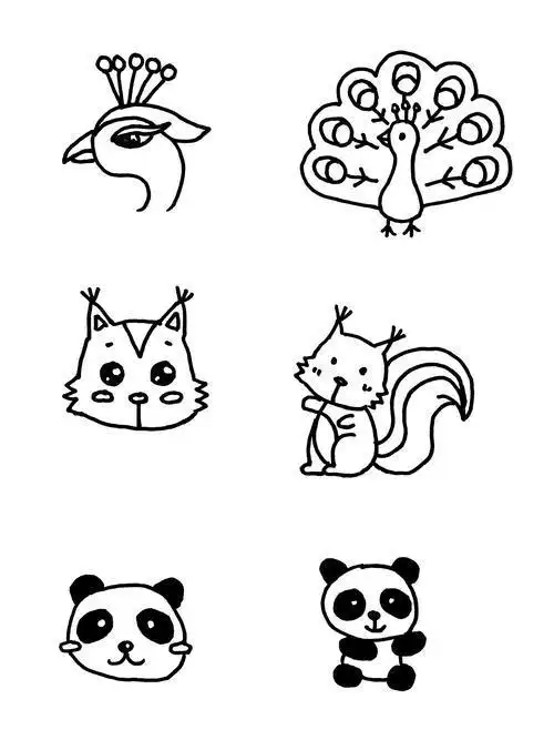 简笔画动物画法小动物简单