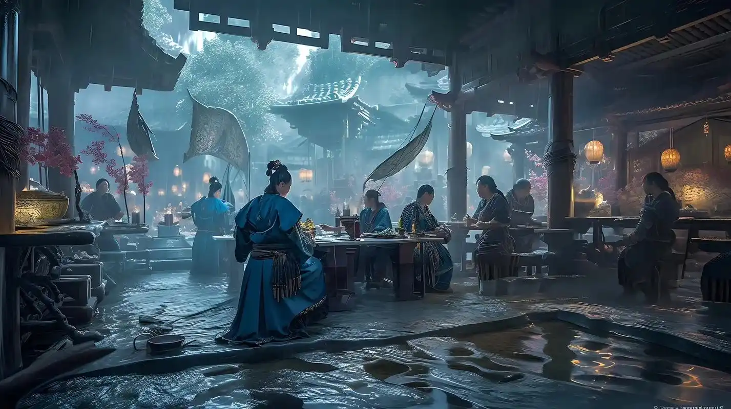 中国古风侠客夜晚场景.#抖音图文来了 #古风 #侠客 #红尘 - 抖音