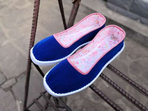 订做手工男士方口布鞋塑料黑色金丝绒料无带单布鞋