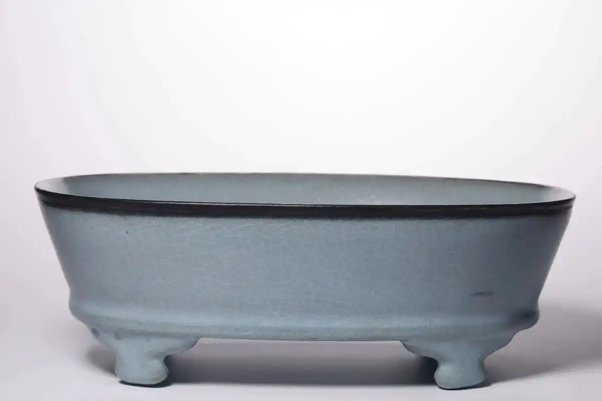 五大官窑之汝窑天蓝釉蟹爪纹水仙盆