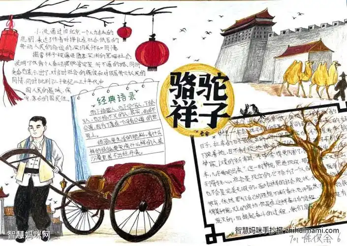 骆驼祥子手抄报简单好看9张