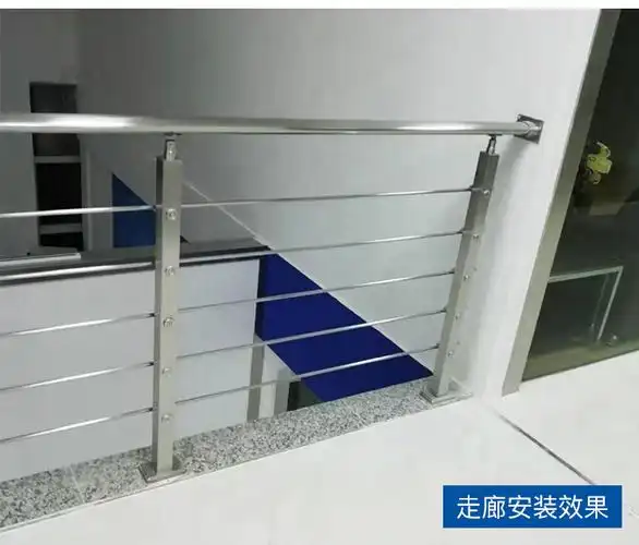 304不锈钢楼梯扶手室 内家用方管穿拉丝立柱现代简约阳台护栏栏杆