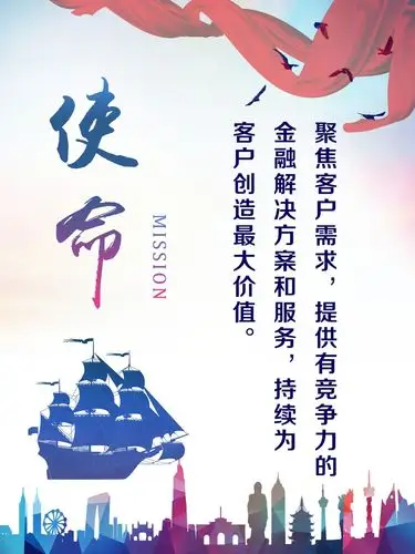 剪影简约使命企业文化背景素材设计模板素材