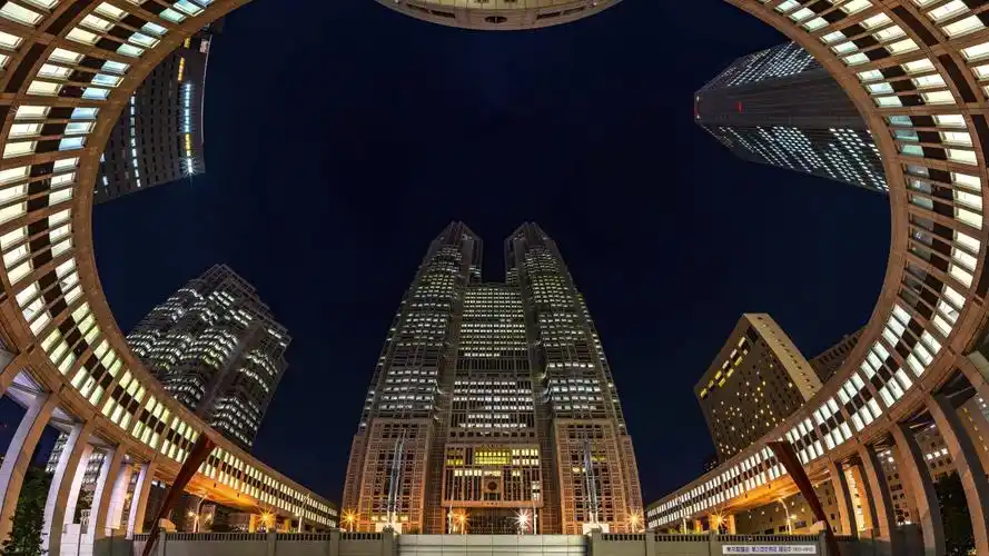 日本东京摩天大楼360全景4k高清图片