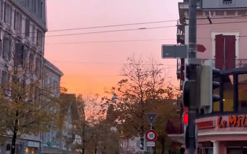 瑞士傍晚的街道