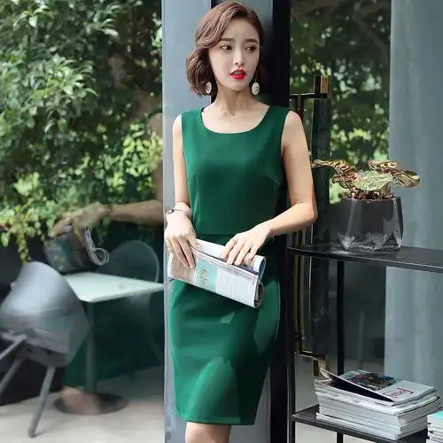 2018夏季新款女装连衣裙中长款修身职业装裙子夏装工作服ol包臀裙