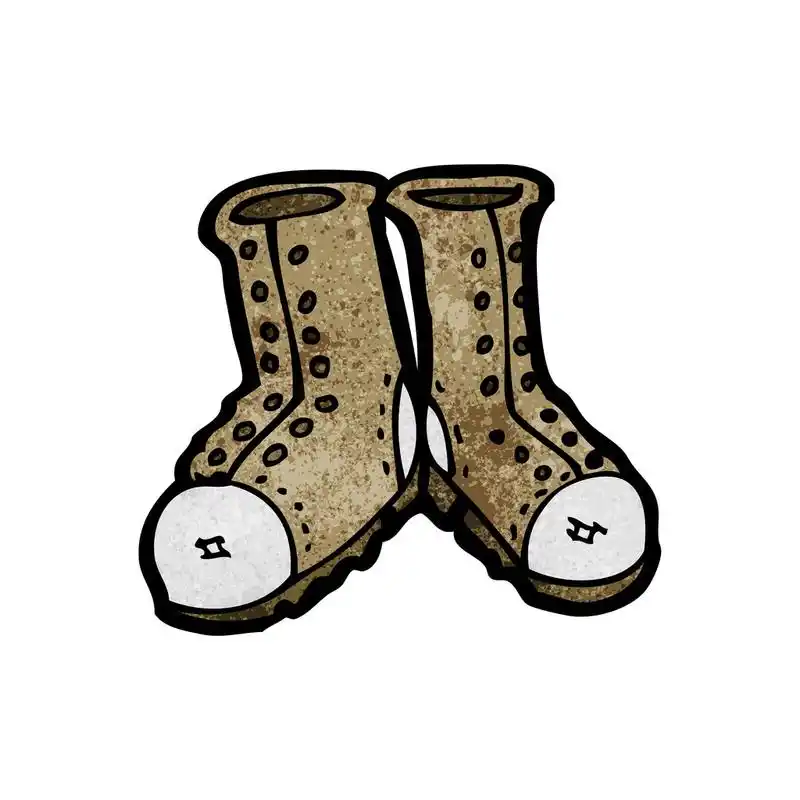 钢鞋头的靴子,矢量, 卡通白色背景上的钢芯靴子