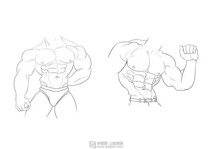 《临摹男性肌肉—角色人物肌肉绘画训练》by rh-16-018 七九
