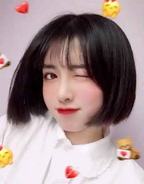 你那么美假发 假发女短发空气刘海学生bobo头短直发蓬松逼真梨花内扣