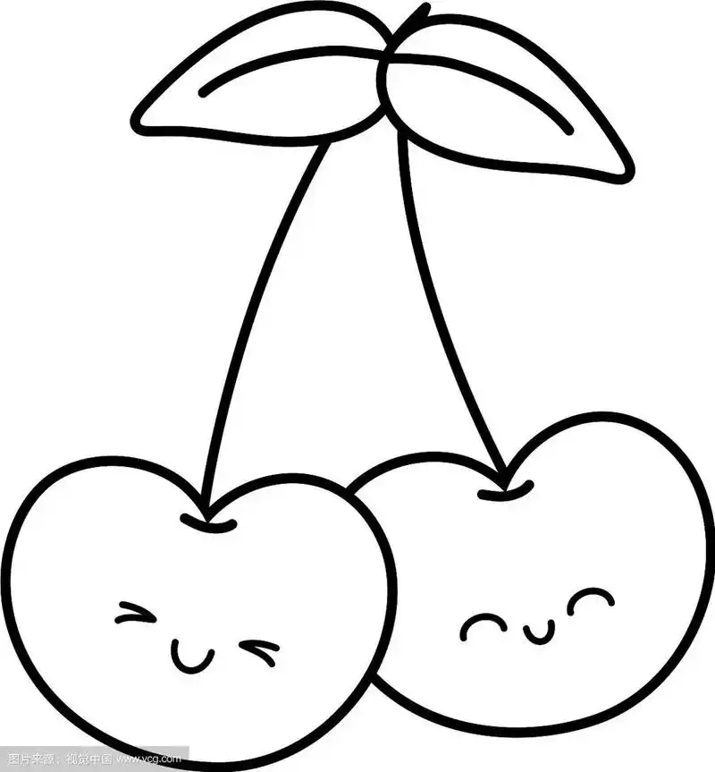 微笑的樱桃图标黑白相间