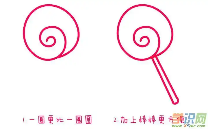 棒棒糖简笔画步骤