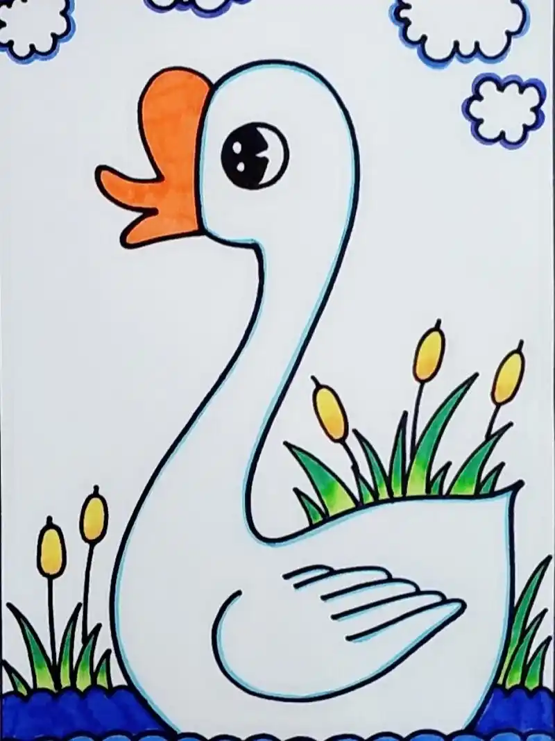 简笔画,大白鹅 简笔画,大白鹅