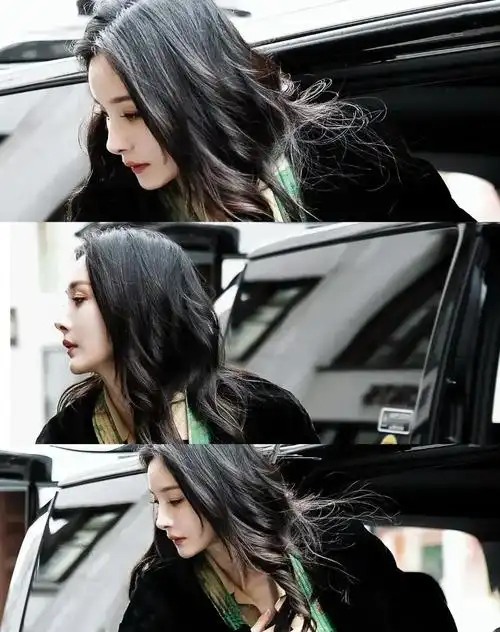 杨幂下车神图,氛围感满满,就是鼻子有点要戳穿屏幕了