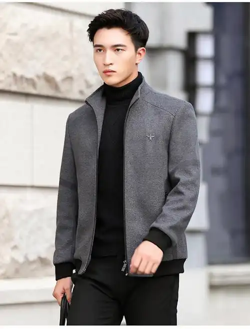 富贵鸟(fuguiniao)男士夹克 富贵鸟(fuguiniao)毛呢外套男秋冬新款高